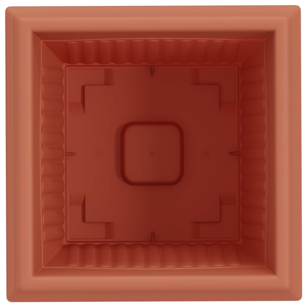 Vaso quadrato per fiori 6 pcs Rosso Mattone 43 x 43 x 33.5 cm