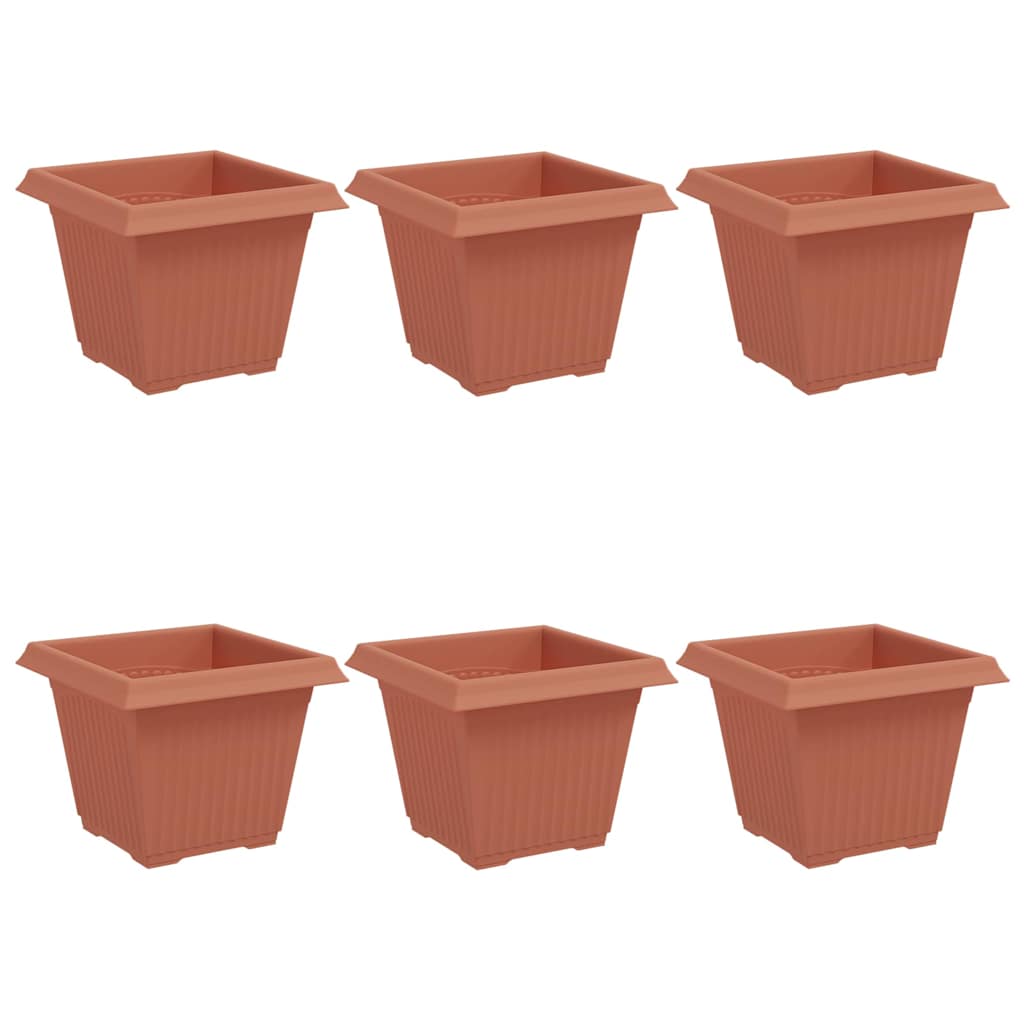 Vaso quadrato per fiori 6 pcs Rosso Mattone 33 x 33 x 26 cm | homemem39