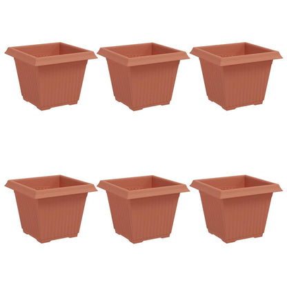 Vaso quadrato per fiori 6 pcs Rosso Mattone 33 x 33 x 26 cm | homemem39