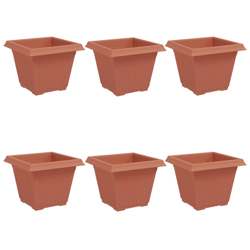 Vaso quadrato per fiori 6 pcs Rosso Mattone 38 x 38 x 30 cm | homemem39