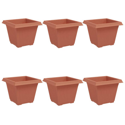 Vaso quadrato per fiori 6 pcs Rosso Mattone 38 x 38 x 30 cm | homemem39