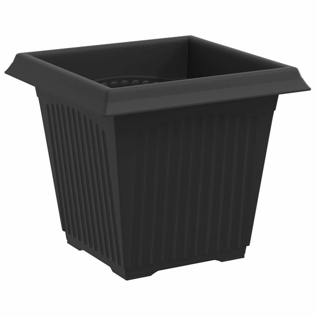 Vaso quadrato per fiori 6 pcs Nero 43 x 43 x 33.5 cm Plastica