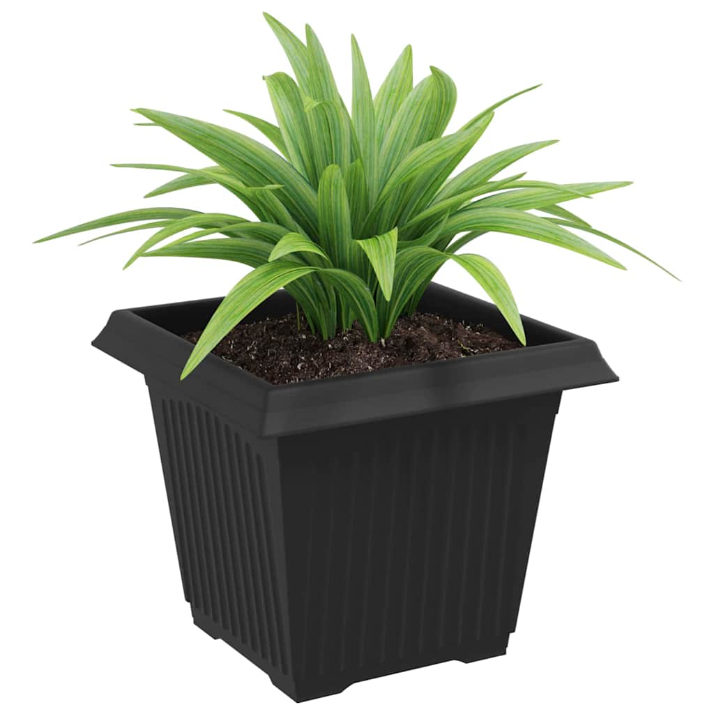 Vaso quadrato per fiori 6 pcs Nero 20 x 20 x 16 cm Plastica | homemem39