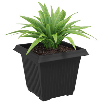 Vaso quadrato per fiori 6 pcs Nero 20 x 20 x 16 cm Plastica | homemem39