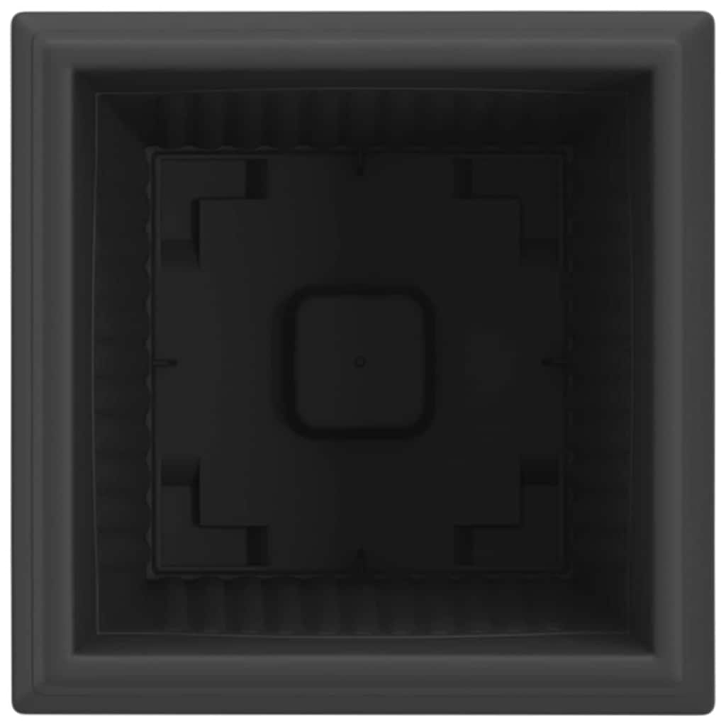 Vaso quadrato per fiori 6 pcs Nero 20 x 20 x 16 cm Plastica | homemem39