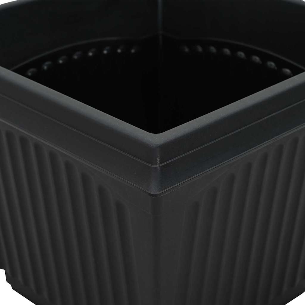 Vaso quadrato per fiori 6 pcs Nero 23 x 23 x 17,5 cm Plastica | homemem39