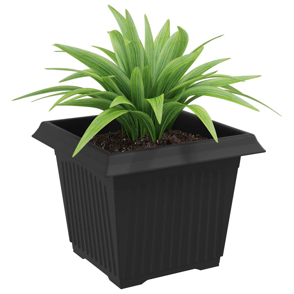 Vaso quadrato per fiori 6 pcs Nero 23 x 23 x 17,5 cm Plastica