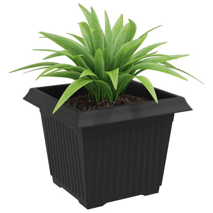 Vaso quadrato per fiori 6 pcs Nero 23 x 23 x 17,5 cm Plastica