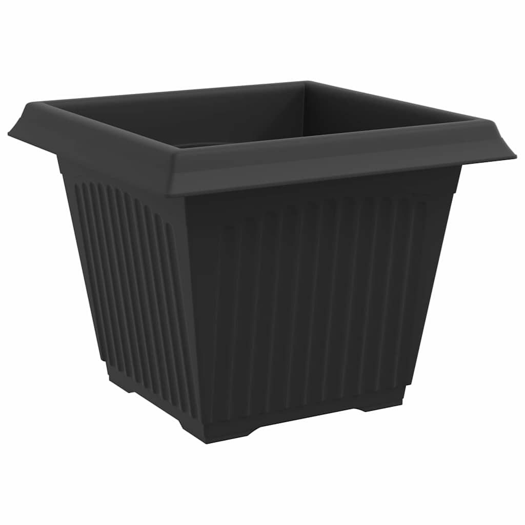 Vaso quadrato per fiori 6 pcs Nero 28,5 x 28,5 x 22 cm Plastica | homemem39