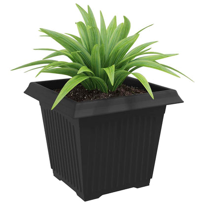 Vaso quadrato per fiori 6 pcs Nero 28,5 x 28,5 x 22 cm Plastica | homemem39