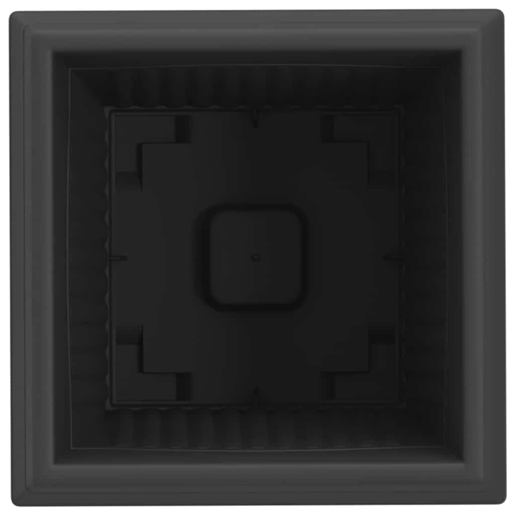 Vaso quadrato per fiori 6 pcs Nero 28,5 x 28,5 x 22 cm Plastica | homemem39