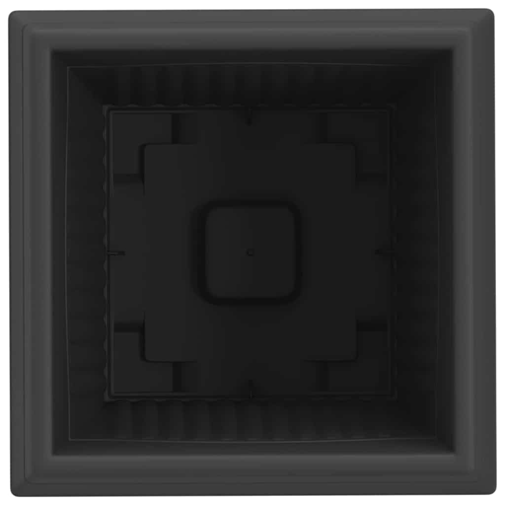 Vaso quadrato per fiori 6 pcs Nero 33 x 33 x 26 cm Plastica | homemem39