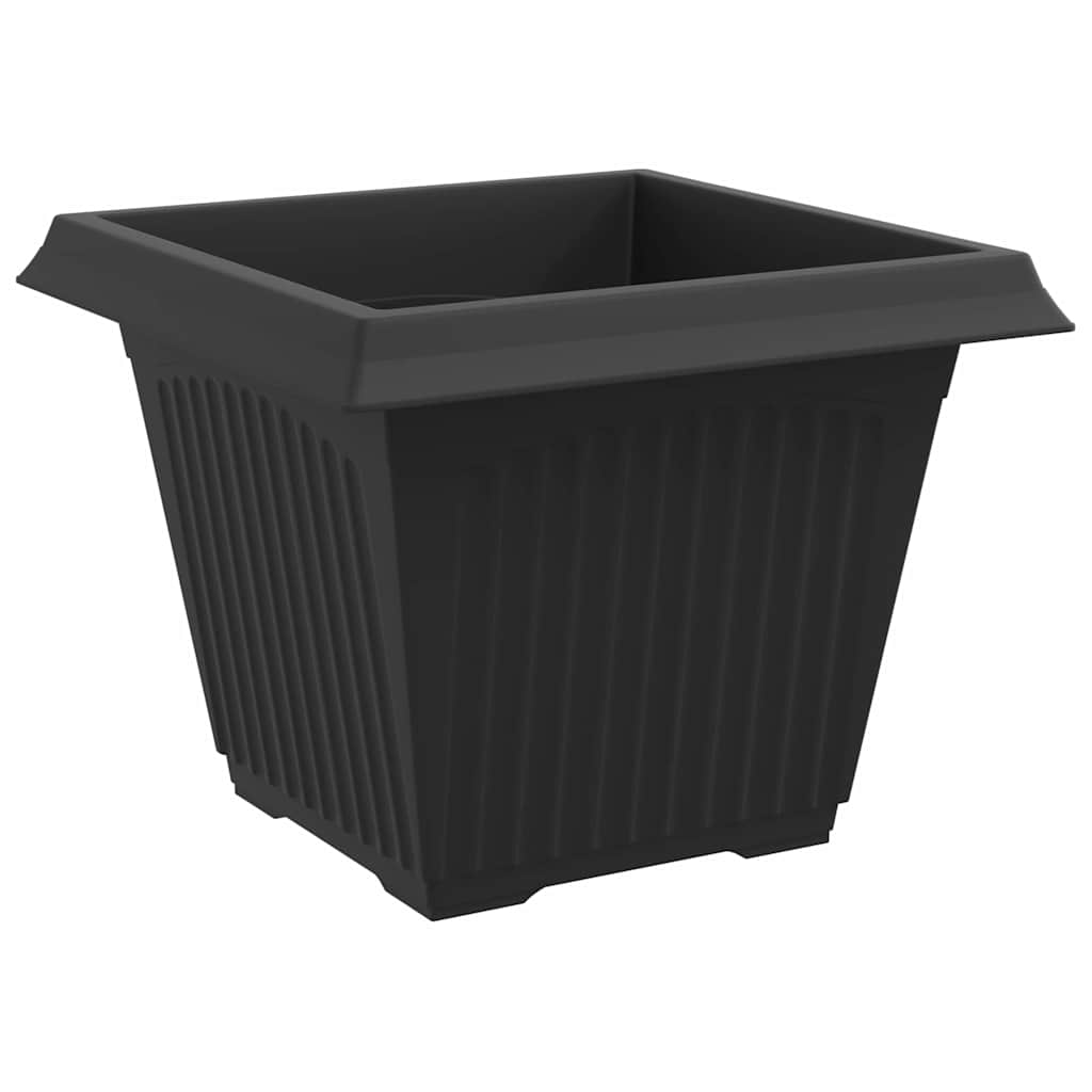 Vaso quadrato per fiori 6 pcs Nero 43 x 43 x 33,5 cm Plastica | homemem39