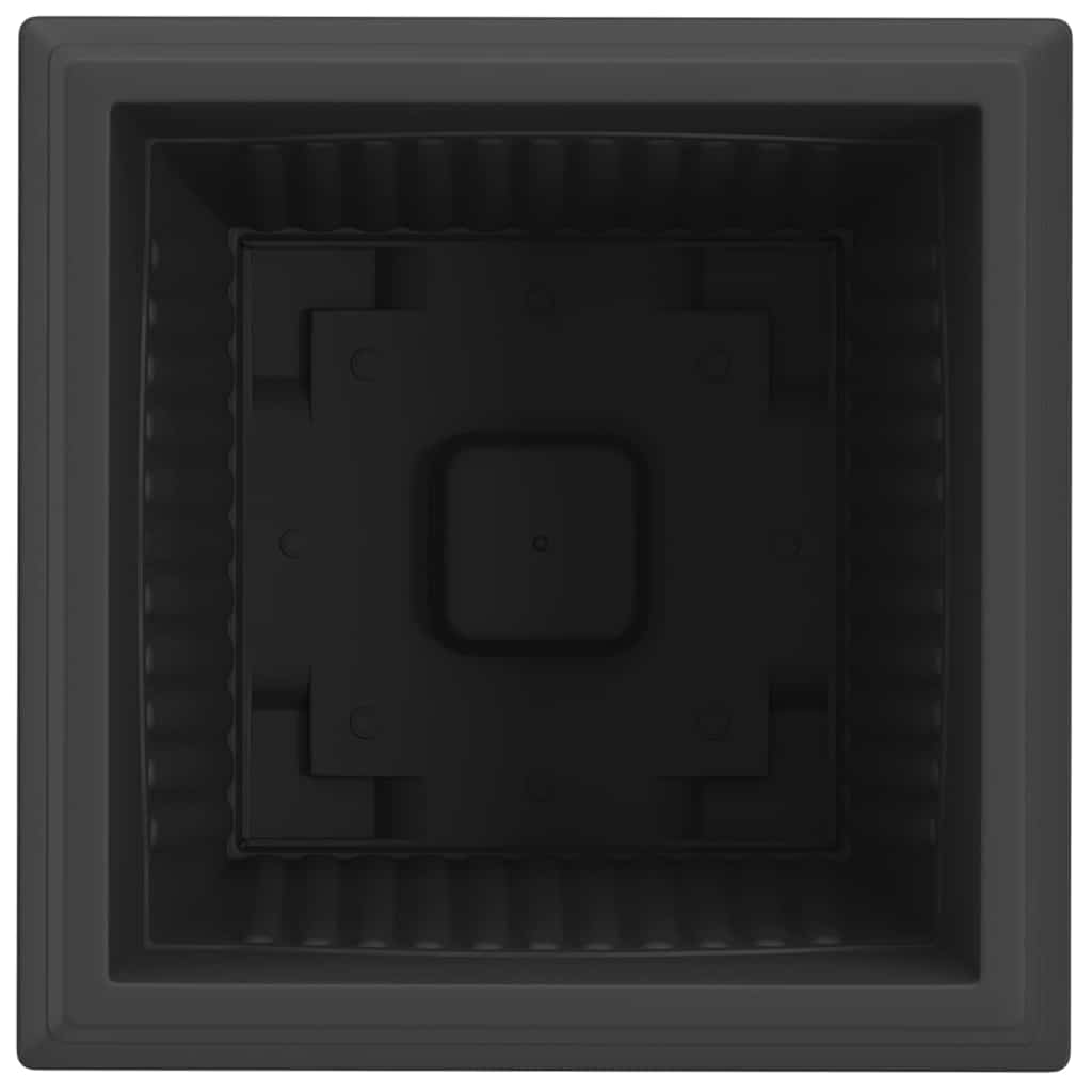 Vaso quadrato per fiori 6 pcs Nero 43 x 43 x 33,5 cm Plastica | homemem39