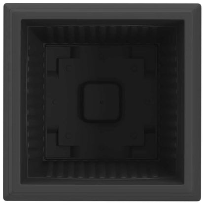 Vaso quadrato per fiori 6 pcs Nero 43 x 43 x 33,5 cm Plastica | homemem39
