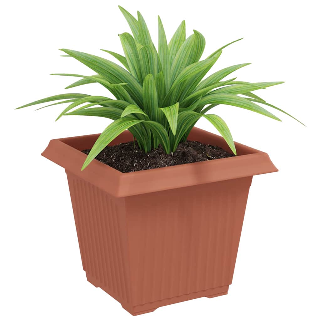 Vaso quadrato per fiori 24 pcs Rosso Mattone 20 x 20 x 16 cm | homemem39