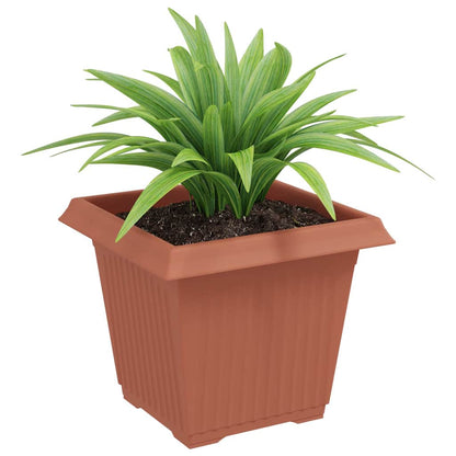 Vaso quadrato per fiori 24 pcs Rosso Mattone 20 x 20 x 16 cm | homemem39