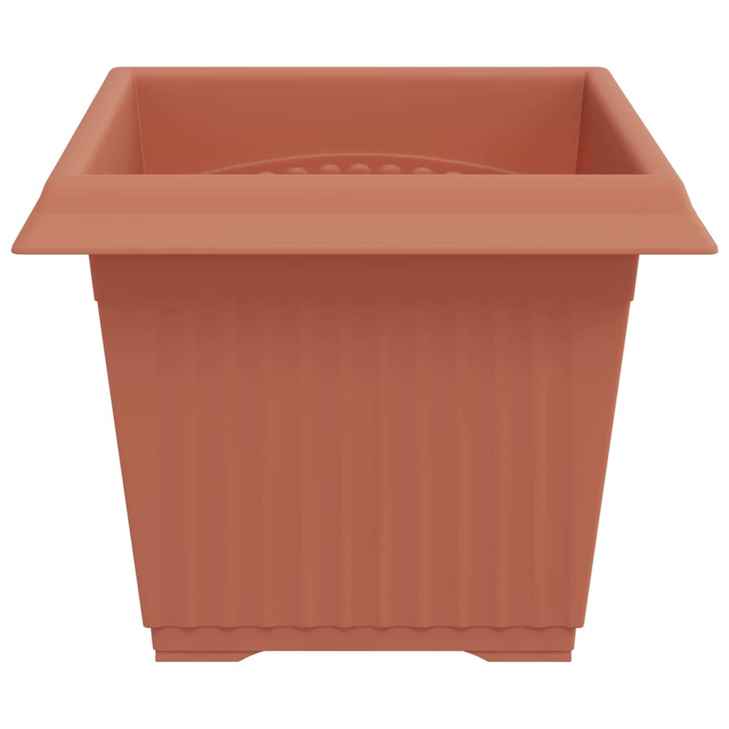 Vaso quadrato per fiori 24 pcs Rosso Mattone 23 x 23 x 17,5 cm | homemem39
