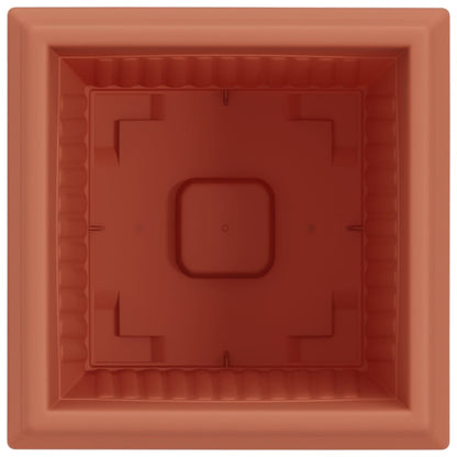 Vaso quadrato per fiori 24 pcs Rosso Mattone 23 x 23 x 17,5 cm | homemem39