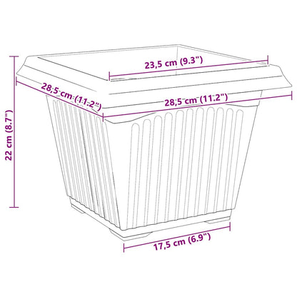 Vaso quadrato per fiori 24 pcs Rosso Mattone Plastica | homemem39