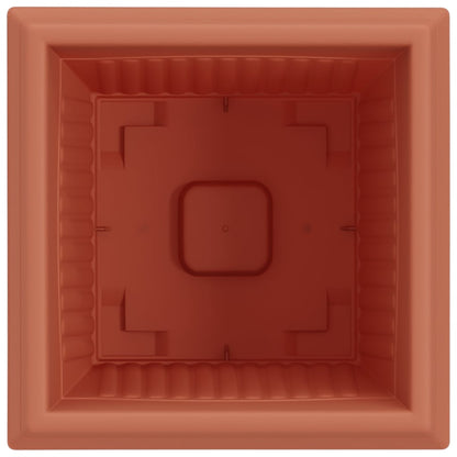 Vaso quadrato per fiori 24 pcs Rosso Mattone Plastica | homemem39
