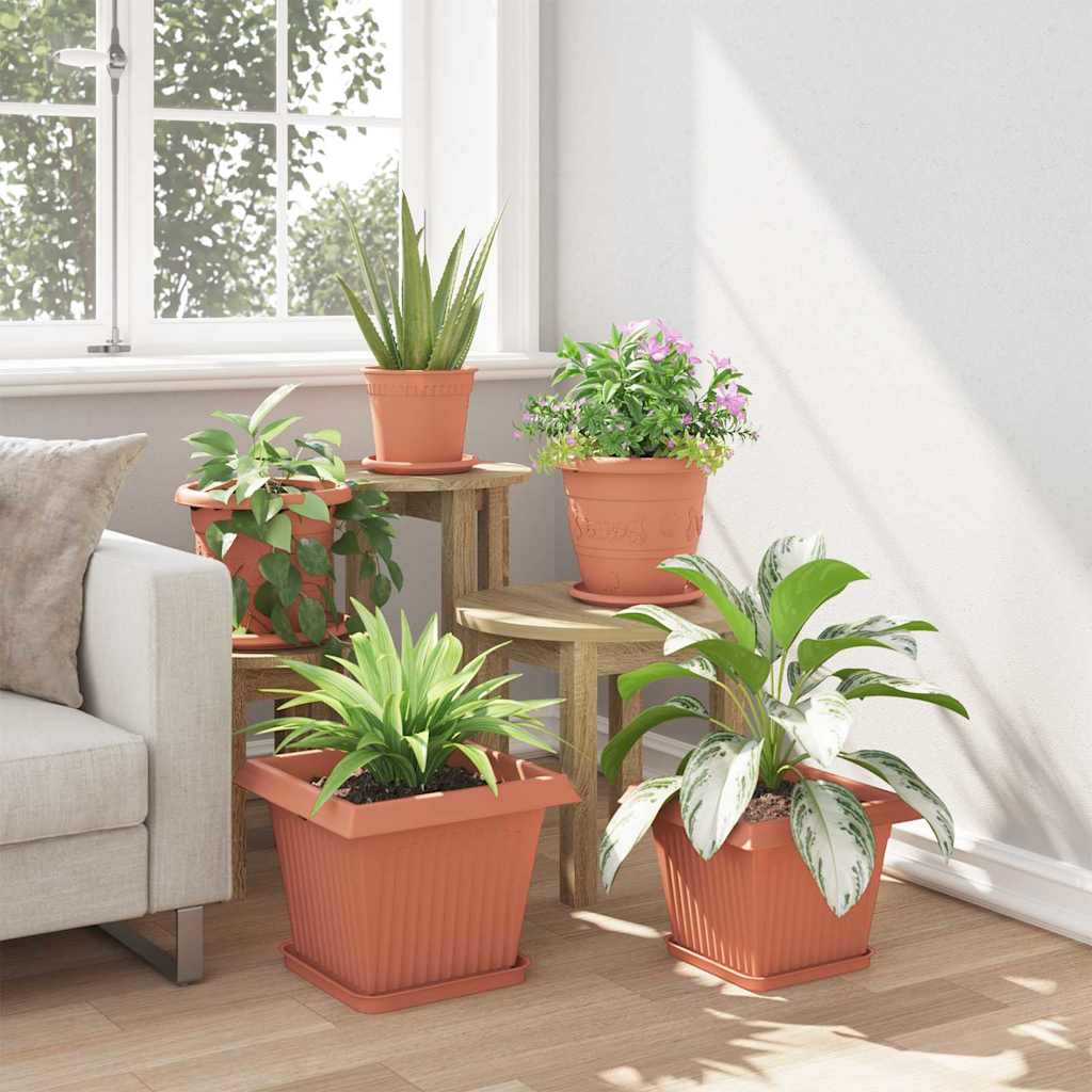 Vaso quadrato per fiori 24 pcs Rosso Mattone 43 x 43 x 33.5 cm