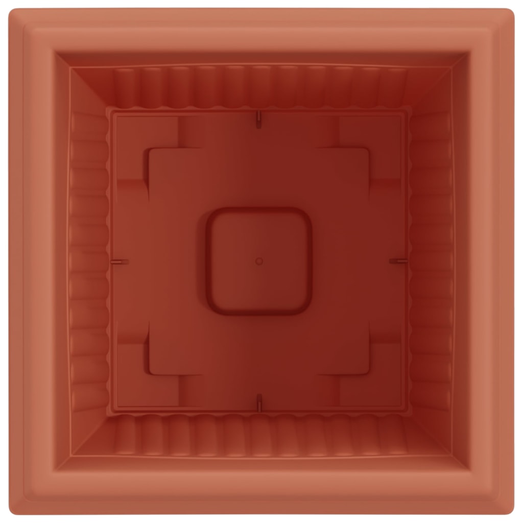 Vaso quadrato per fiori 24 pcs Rosso Mattone 33 x 33 x 26 cm
