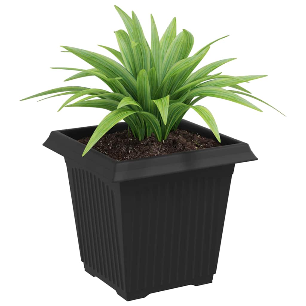 Vaso quadrato per fiori 24 pcs Nero 16 x 16 x 14 cm Plastica | homemem39