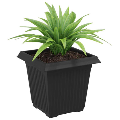 Vaso quadrato per fiori 24 pcs Nero 16 x 16 x 14 cm Plastica | homemem39
