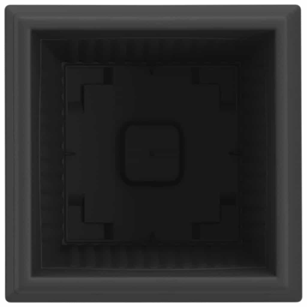 Vaso quadrato per fiori 24 pcs Nero 16 x 16 x 14 cm Plastica | homemem39