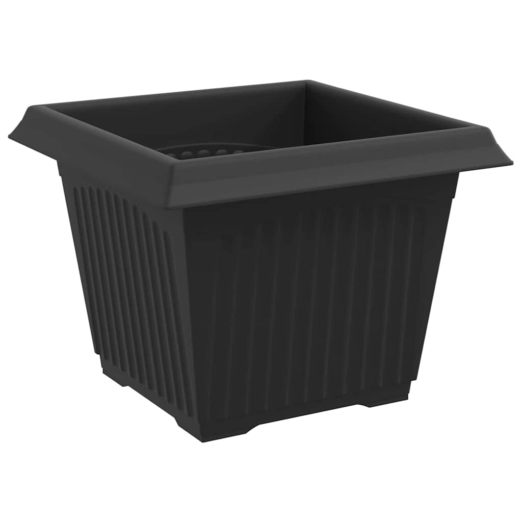 Vaso quadrato per fiori 24 pcs Nero 23 x 23 x 17,5 cm Plastica | homemem39