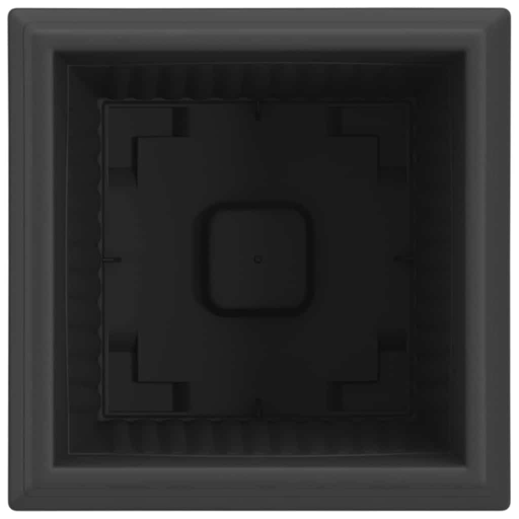 Vaso quadrato per fiori 24 pcs Nero 23 x 23 x 17,5 cm Plastica | homemem39