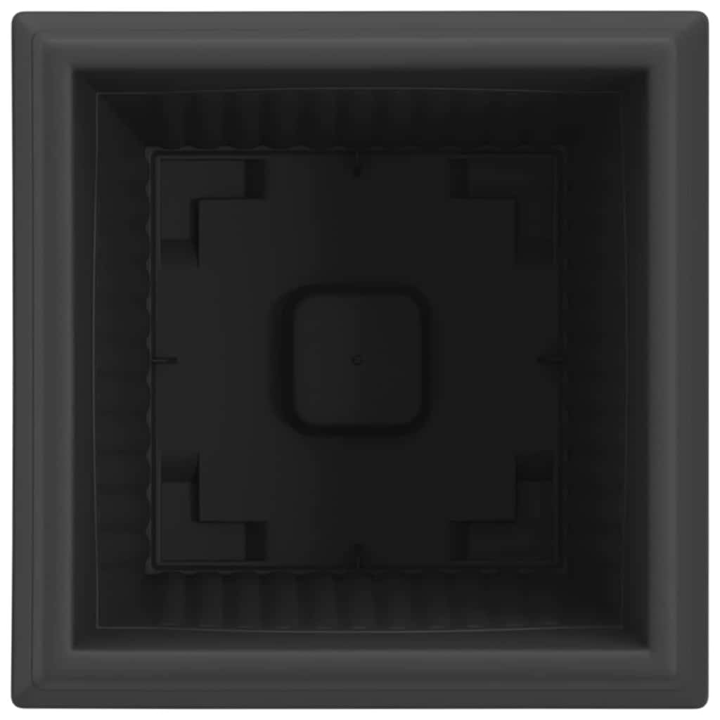 Vaso quadrato per fiori 24 pcs Nero 28,5 x 28,5 x 22 cm | homemem39