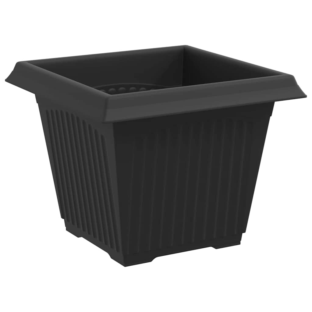Vaso quadrato per fiori 24 pcs Nero 43 x 43 x 33.5 cm Plastica