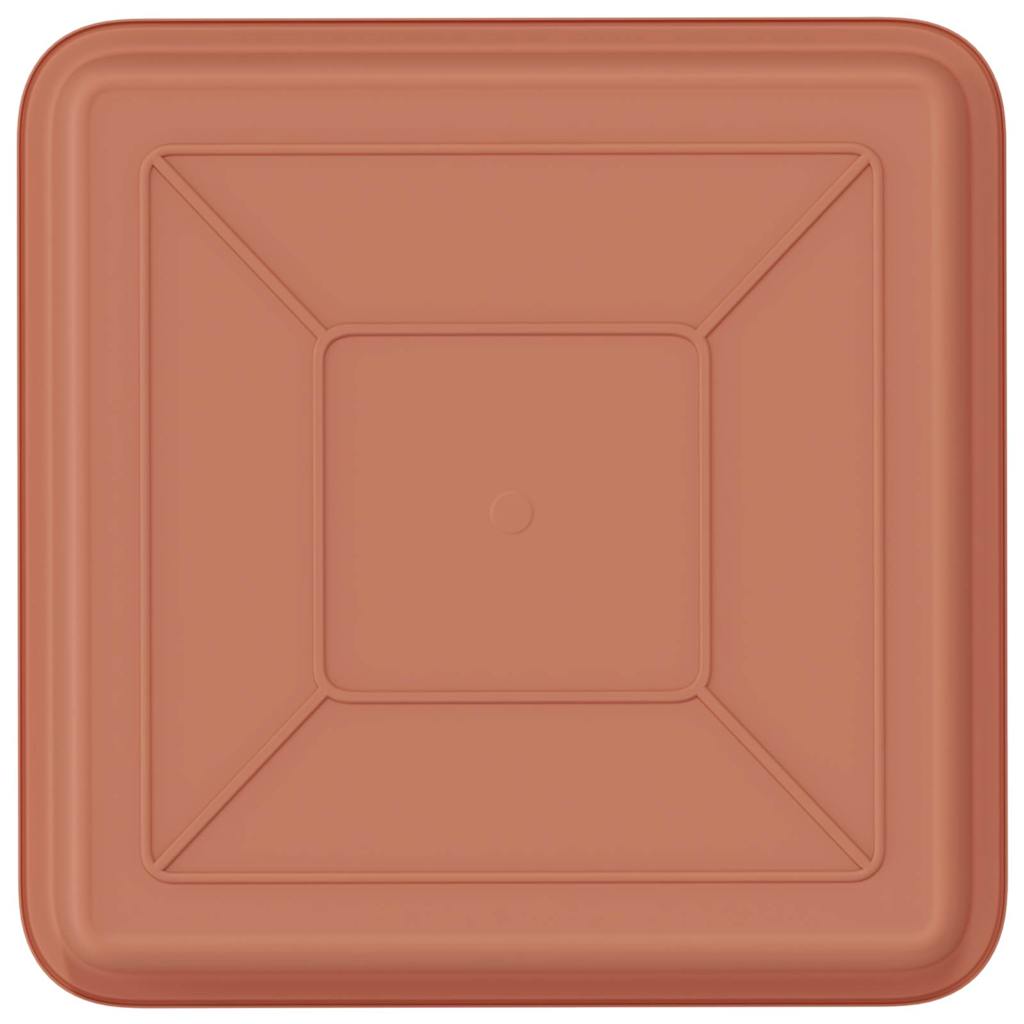 Vassoio Quadrato per Fiori 6 pcs Rosso Mattone 18 x 18 x 2 cm | homemem39
