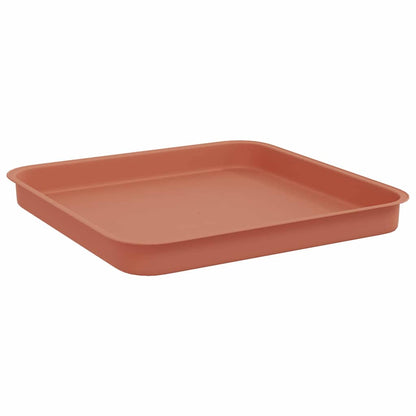 Vassoio Quadrato per Fiori 6 pcs Rosso Mattone Plastica