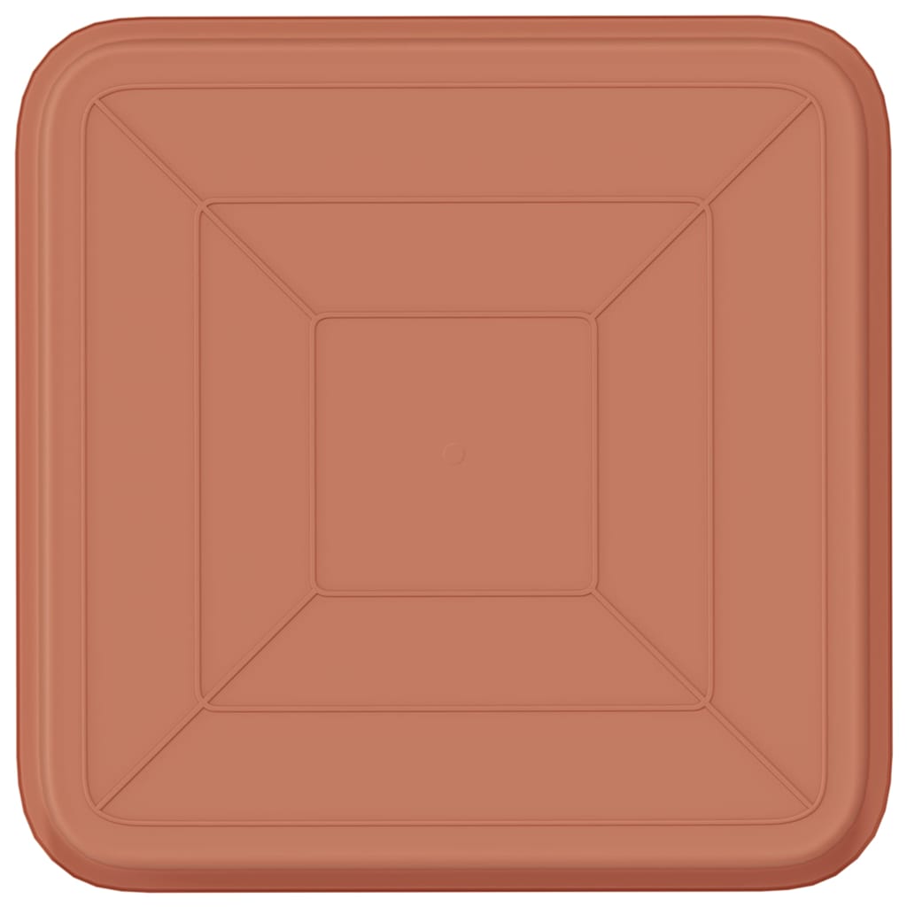 Vassoio Quadrato per Fiori 6 pcs Rosso Mattone Plastica