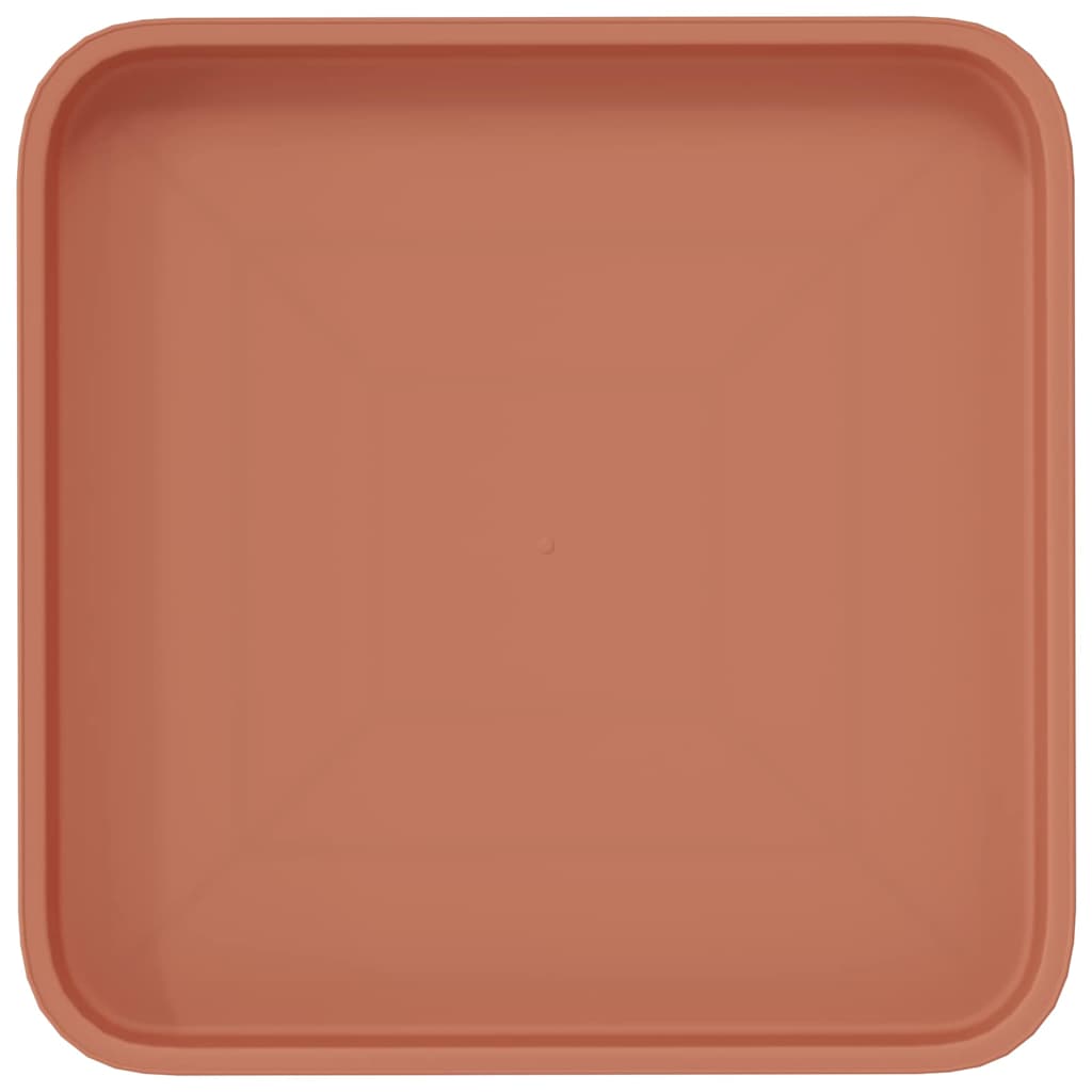 Vassoio Quadrato per Fiori 6 pcs Rosso Mattone Plastica