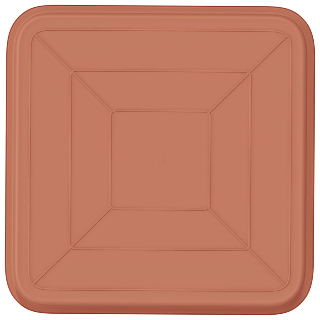 Vassoio Quadrato per Fiori 6 pcs Rosso Mattone 32 x 32 x 2,5 cm | homemem39
