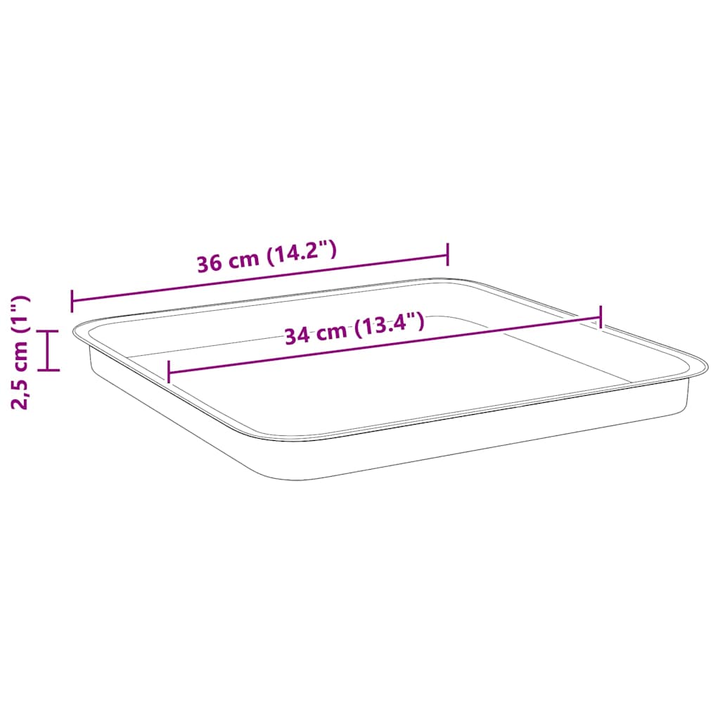 Vassoio Quadrato per Fiori 6 pcs Rosso Mattone 36 x 36 x 2.5 cm | homemem39