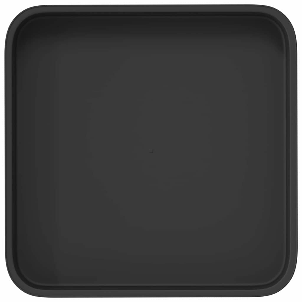 Vassoio Quadrato per Fiori 6 pcs Nero 15 x 15 x 2 cm Plastica | homemem39