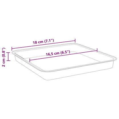 Vassoio Quadrato per Fiori 6 pcs Nero 18 x 18 x 2 cm Plastica | homemem39