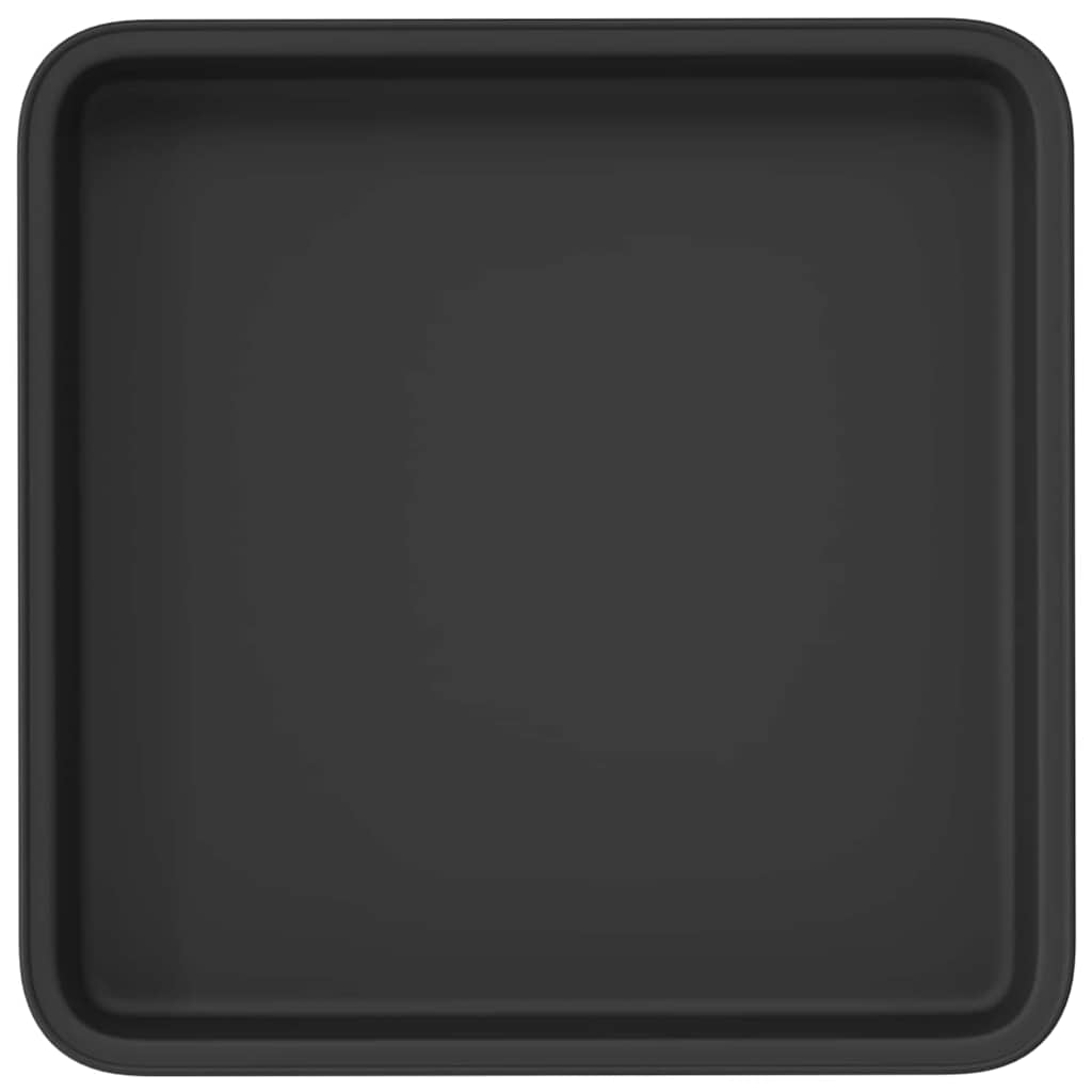 Vassoio Quadrato per Fiori 6 pcs Nero 18 x 18 x 2 cm Plastica | homemem39
