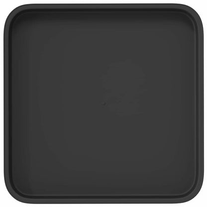 Vassoio Quadrato per Fiori 6 pcs Nero 21 x 21 x 2 cm Plastica | homemem39