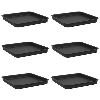 Vassoio Quadrato per Fiori 6 pcs Nero 25,5 x 25,5 x 2,5 cm | homemem39