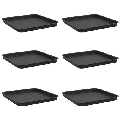 Vassoio Quadrato per Fiori 6 pcs Nero 32 x 32 x 2,5 cm Plastica