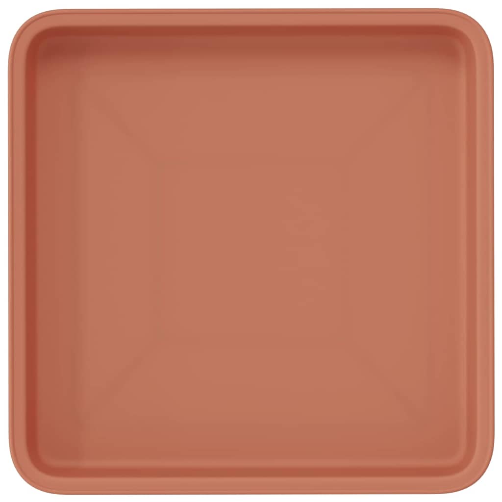 Vassoio Quadrato per Fiori 24 pcs Rosso Mattone 18 x 18 x 2 cm | homemem39