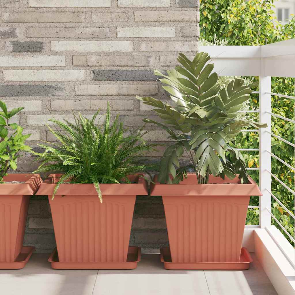 Vassoio Quadrato per Fiori 24 pcs Rosso Mattone | homemem39