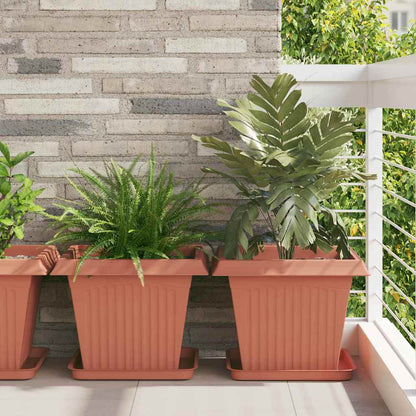 Vassoio Quadrato per Fiori 24 pcs Rosso Mattone | homemem39
