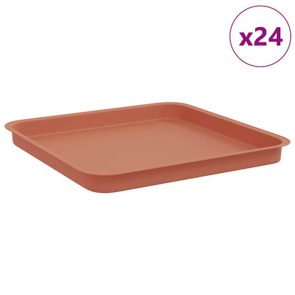 Vassoio Quadrato per Fiori 24 pcs Rosso Mattone | homemem39
